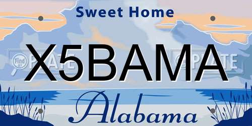 X5BAMA Alabama License Plate