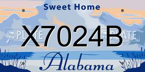 X7024B Alabama License Plate