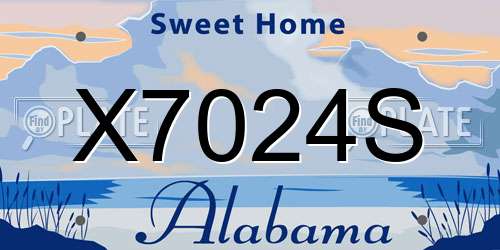 X7024S Alabama License Plate