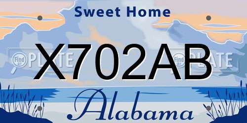 X702AB Alabama License Plate