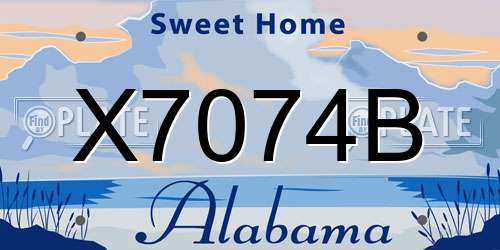 X7074B Alabama License Plate