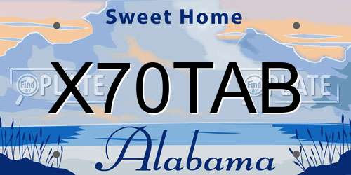 X70TAB Alabama License Plate