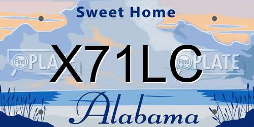 X71LC Alabama License Plate