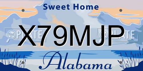 X79MJP Alabama License Plate