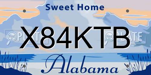 X84KTB Alabama License Plate