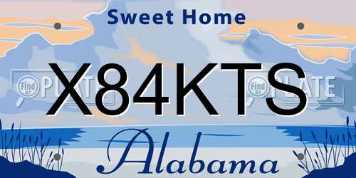 X84KTS Alabama License Plate