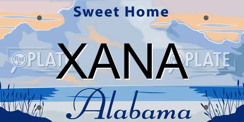 XANA Alabama License Plate