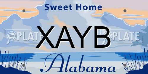 XAYB Alabama License Plate