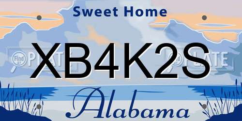 XB4K2S Alabama License Plate