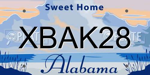 XBAK28 Alabama License Plate