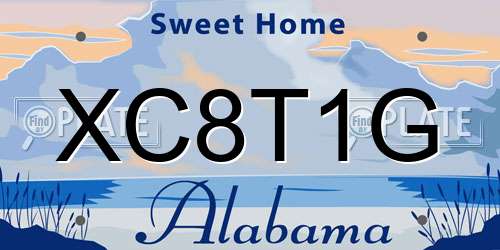 XC8T1G Alabama License Plate