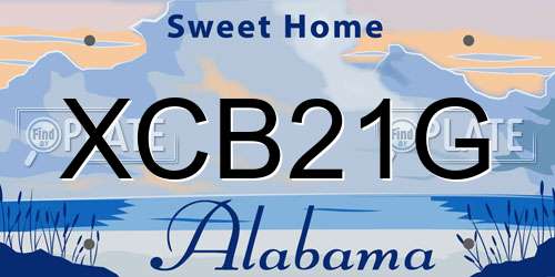 XCB21G Alabama License Plate
