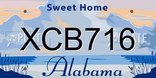 XCB716 Alabama License Plate