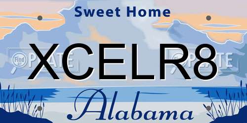 XCELR8 Alabama License Plate
