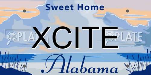 XCITE Alabama License Plate