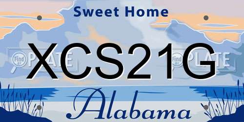 XCS21G Alabama License Plate