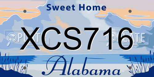 XCS716 Alabama License Plate