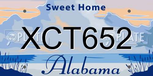 XCT652 Alabama License Plate