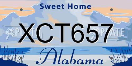 XCT657 Alabama License Plate
