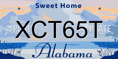 XCT65T Alabama License Plate
