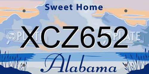 XCZ652 Alabama License Plate