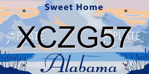 XCZG57 Alabama License Plate