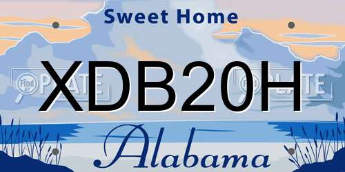 XDB20H Alabama License Plate