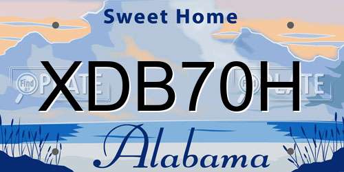 XDB70H Alabama License Plate