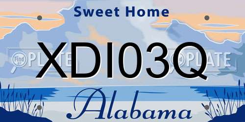 XDI03Q Alabama License Plate