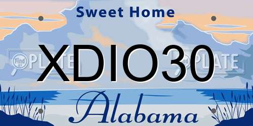XDIO30 Alabama License Plate