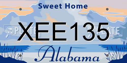 XEE135 Alabama License Plate