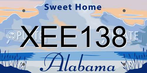 XEE138 Alabama License Plate