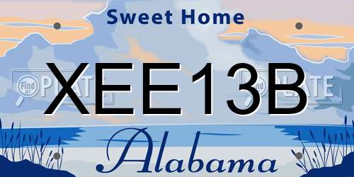 XEE13B Alabama License Plate