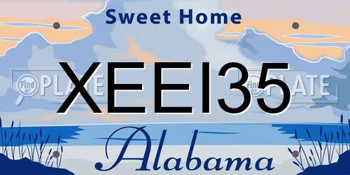 XEEI35 Alabama License Plate
