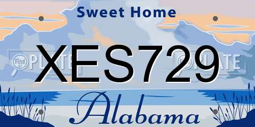 XES729 Alabama License Plate