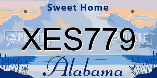 XES779 Alabama License Plate