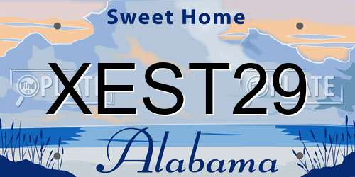 XEST29 Alabama License Plate