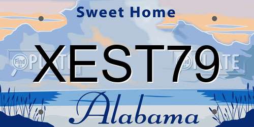 XEST79 Alabama License Plate
