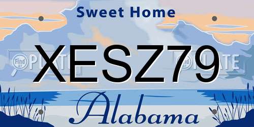 XESZ79 Alabama License Plate