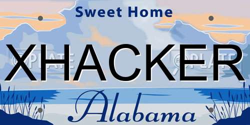 XHACKER Alabama License Plate