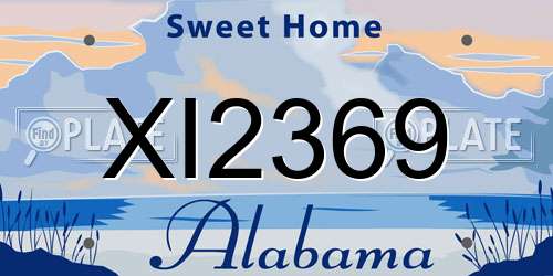 XI2369 Alabama License Plate