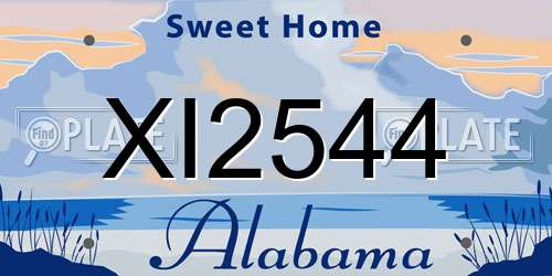 XI2544 Alabama License Plate