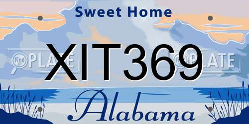 XIT369 Alabama License Plate