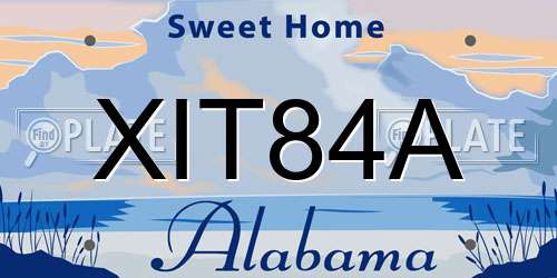 XIT84A Alabama License Plate