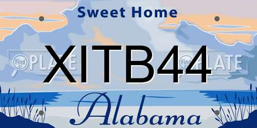 XITB44 Alabama License Plate