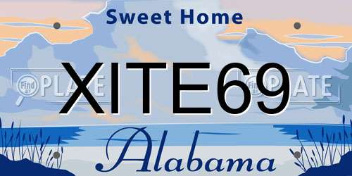 XITE69 Alabama License Plate