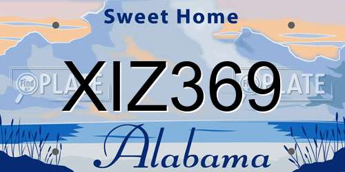 XIZ369 Alabama License Plate