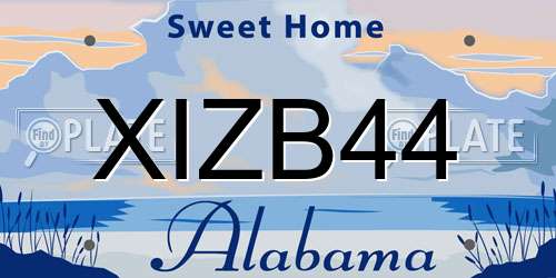 XIZB44 Alabama License Plate