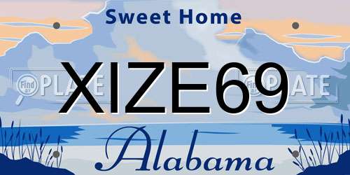 XIZE69 Alabama License Plate
