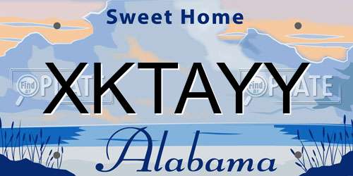 XKTAYY Alabama License Plate